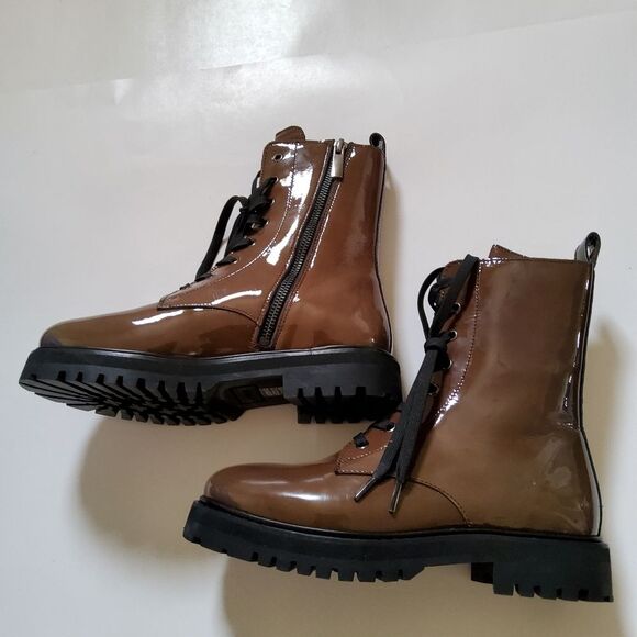 Thursday Boot Co. Olive Green Combat Boot in Patent Leather Size 7.5 New - Picture 9 of 10